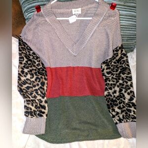 Bibi Multi color Leopard Sweater